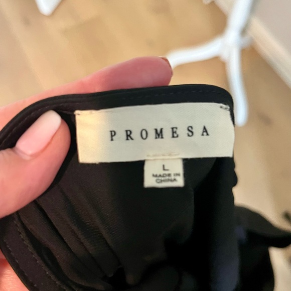 Promesa Sleek Black Silky Jumpsuit - Picture 4 of 4